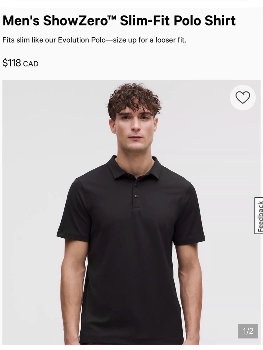 lululemon men’s show zero slim fit golf polo